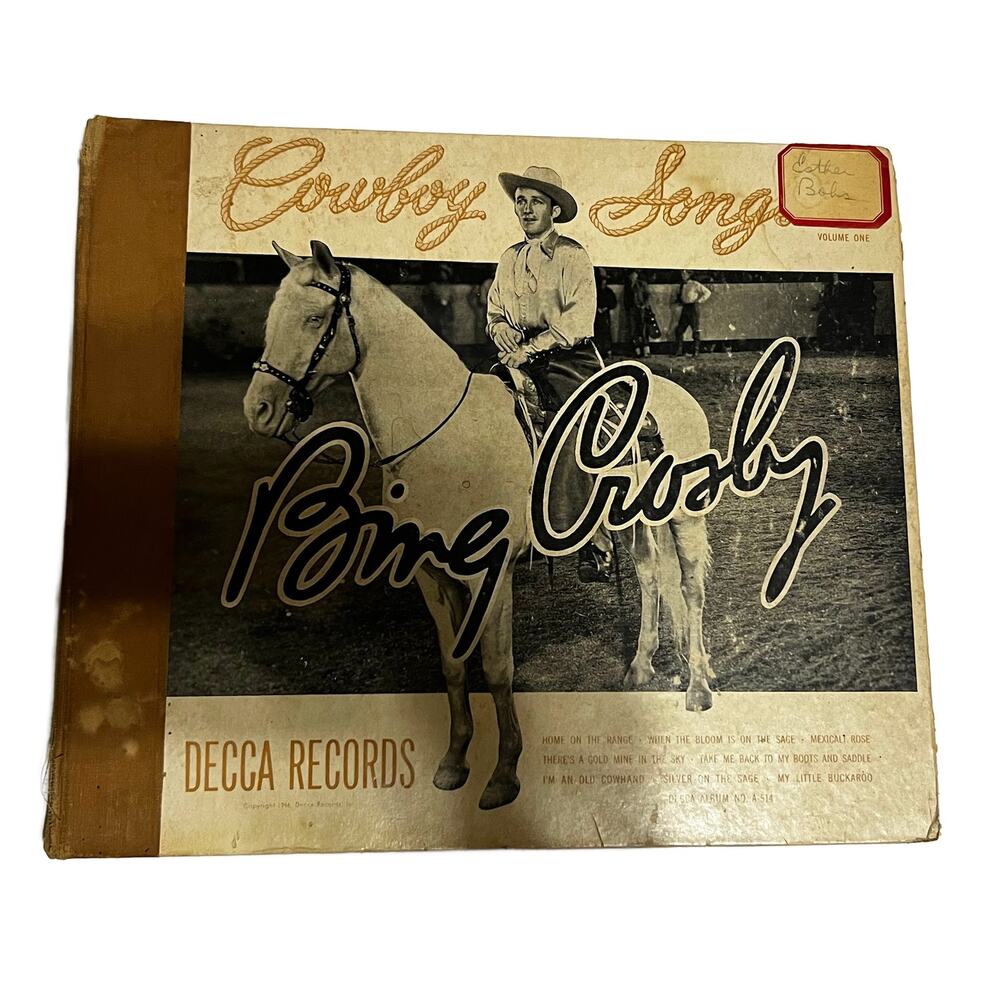 VTG Bing Crosby Cowboy Song Volume 1  Decca Album Set of 4 Circa 1946